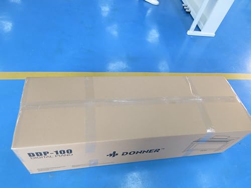 Donner Digital Piano 88 Key Weighted DDP-100 88-Key Weighted Action Digital Piano, Beginner keyboard piano Bundle with Furniture Stand, Power Adapter, White