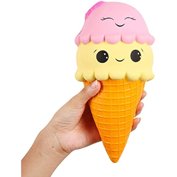 Anboor Ice Cream Jumbo Squishy Slow Rising Kawaii Smiley Squishy Decompression Toy Prime 1 Pcs 12.5 x 10.5 x 21.5 cm