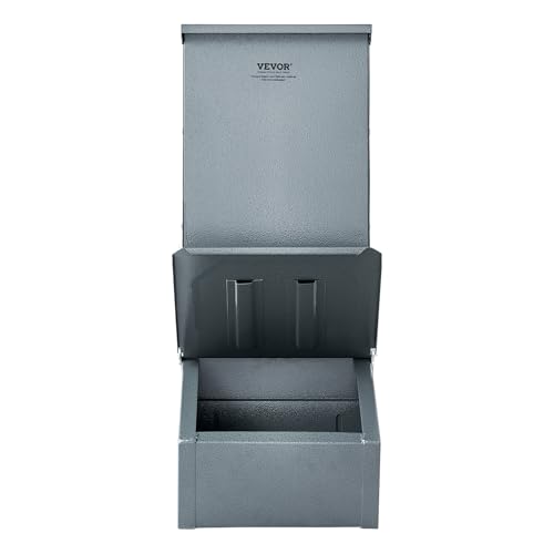 VEVOR Hog Feeder, 3.7 Bushel Capacity, Double Door Pig Feeder, Heavy Duty Steel Piglets Feeder, Multipurpose Trough Creep Feeder, Outdoor Livestock Feeder Farm Accessory for Feeding up to 8 Hogs