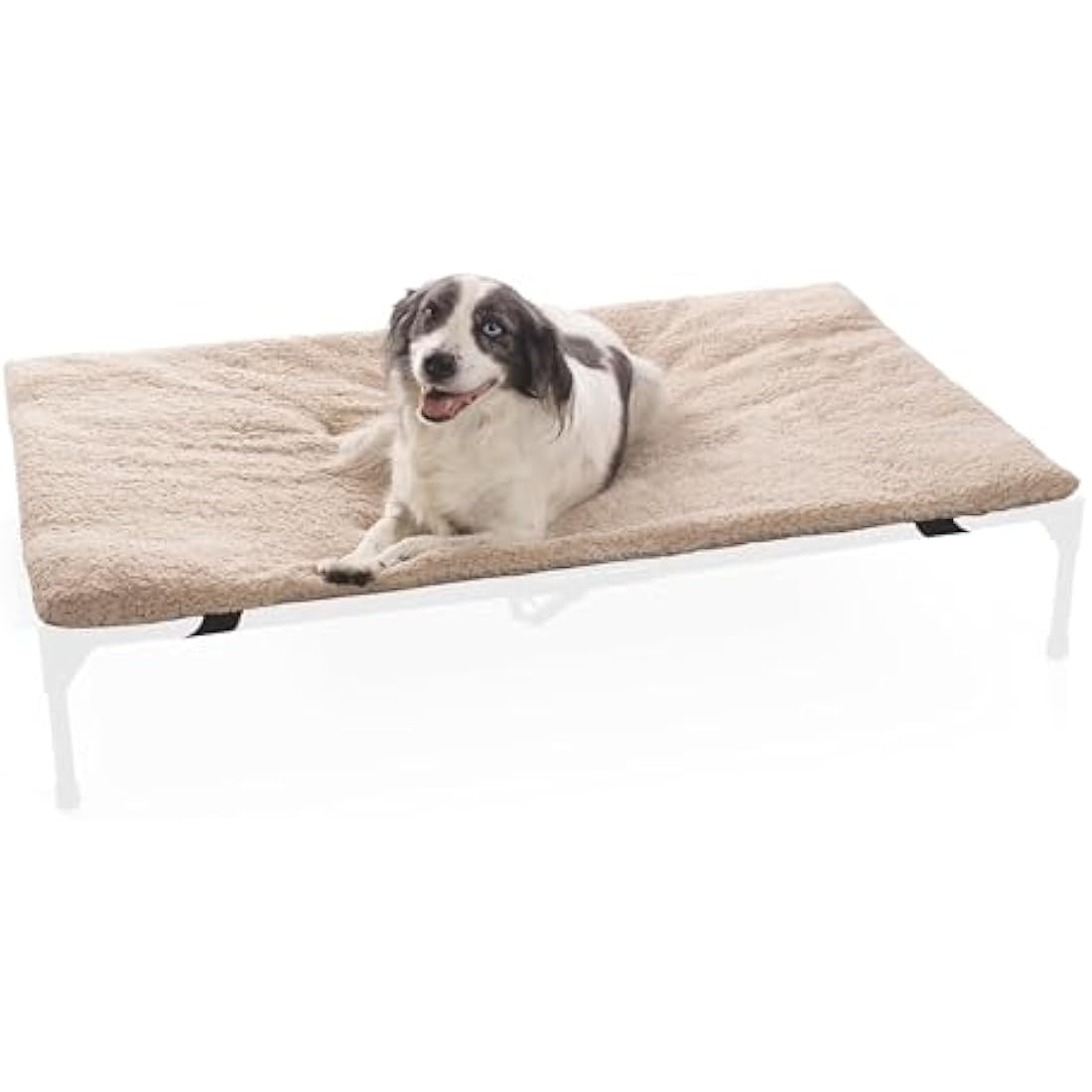 K&H Pet Products Dog Cot Pad (Cot Sold Separately), Pillow-Top Comfort Bed for K&H XL Elevated Dog Beds, Soft & Fluffy, Secure Fit Straps, Machine Washable, Portable - Extra-Large 50 X 32 Tan Fleece