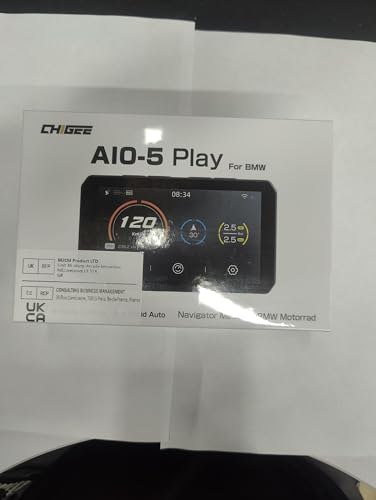 AIO-5 Lite Motorcycle Carplay Android Auto GPS Navigation System, BSD, STARVIS HDR 5" LCD, 60FPS,5G Wi-Fi BT, IP67 Waterproof, Support Siri Google Assistant, 24H Parking Mode, Dedicated App