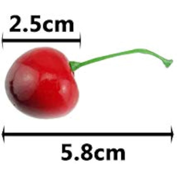 50 Pcs Fake Cherry Artificial Fruits Model Fruit Vase Filler Food Toy Fruit Model Photography for Christmas Party & Room Decoration