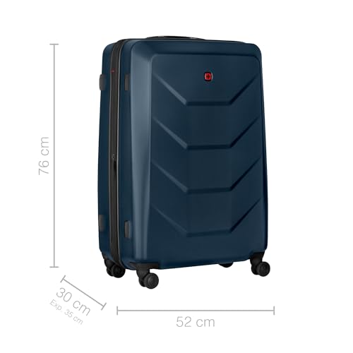Wenger Prymo Medium hardside case with 4 Wheels, mid-Sized, 59 (67) L, Hardshell, Security Lock, for Men and Women, Travel or Vacation, Black, 612537