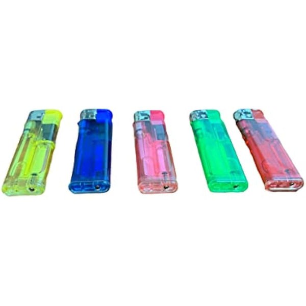 Electronic Refillable Lighters with Adjustable Flame Available in Different Packs (Pack of 50) Multicolor