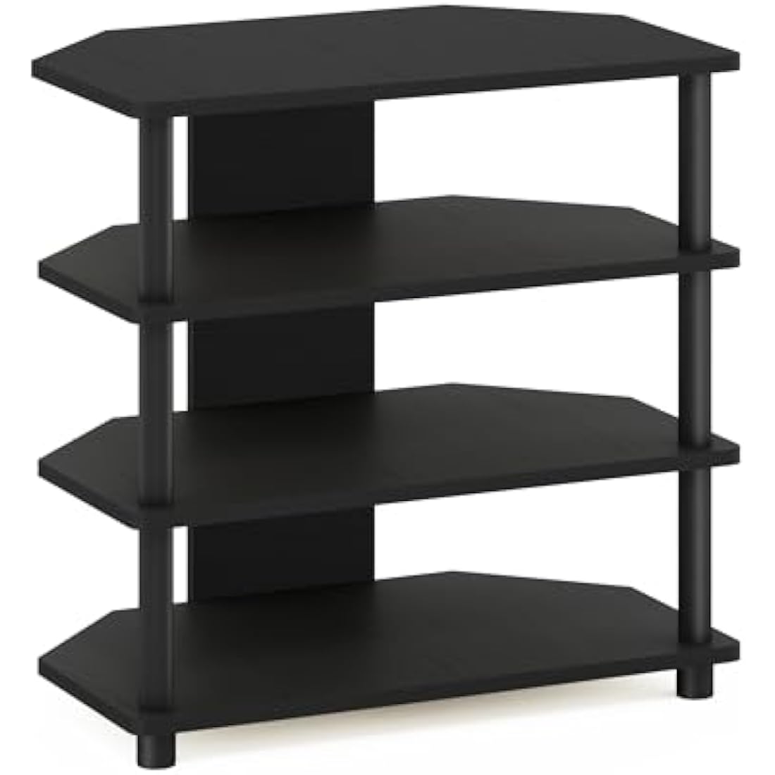 Furinno Econ Easy Assembly 4-Tier Petite TV Stand, Blackwood