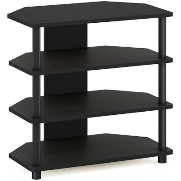 Furinno Econ Easy Assembly 4-Tier Petite TV Stand, Blackwood