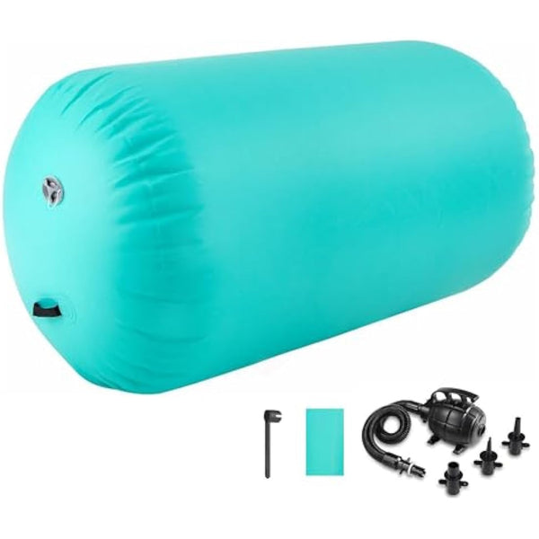 Air Roller Gymnastics Barrel Tumbling Mat Inflatable 60/75/90 CM Air Spot Tumble Track Mat Backbend Trainer with Electric Air Pump for Training/Yoga/Backflip/Home Use