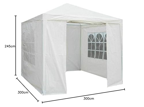 Gazebo with Sides Outdoor Waterproof Beach Party Festival Camping Tent Canopy Wedding Marquee Awning Shade 3mx3mx2.45m[Green]