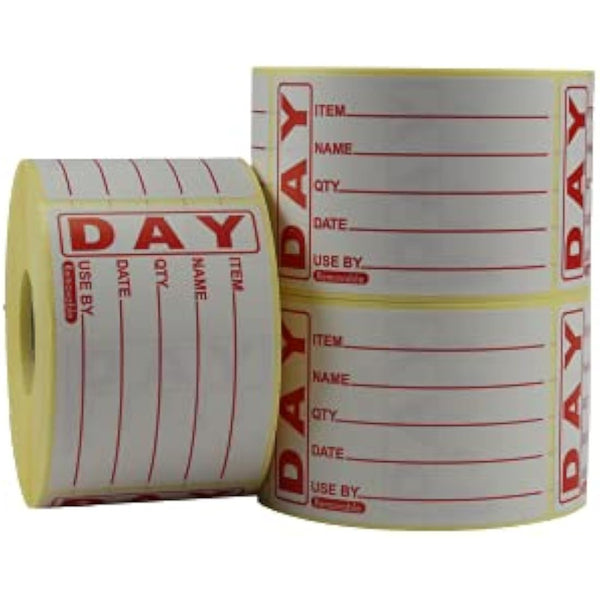 49x74mm Prepped Food Labels - Red Text Removable - Use by Food Labels - Food Rotation Roll - Supplied in Rolls of 500. Label Size: 49 x 75mm … (3 Rolls of 500 Labels (1,500 Labels))