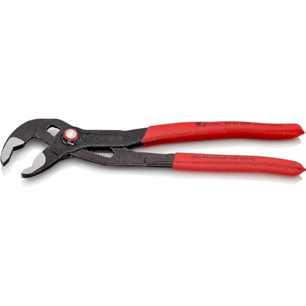 Knipex Cobra® QuickSet High-Tech Water Pump Pliers grey atramentized, with non-slip plastic coating 250 mm 87 21 250