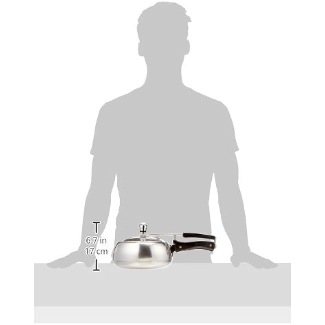 Hawkins Contura 2 Litre Pressure Cooker, Handi Cooker, Silver (HC20)