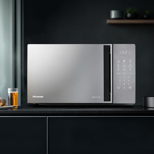 Hisense H23MOBSD1HUK 23 Litre 800W electronic Microwave with Auto Defrost, Digital Display, Smart Cook, Multi level cooking and Easy Clean- Black