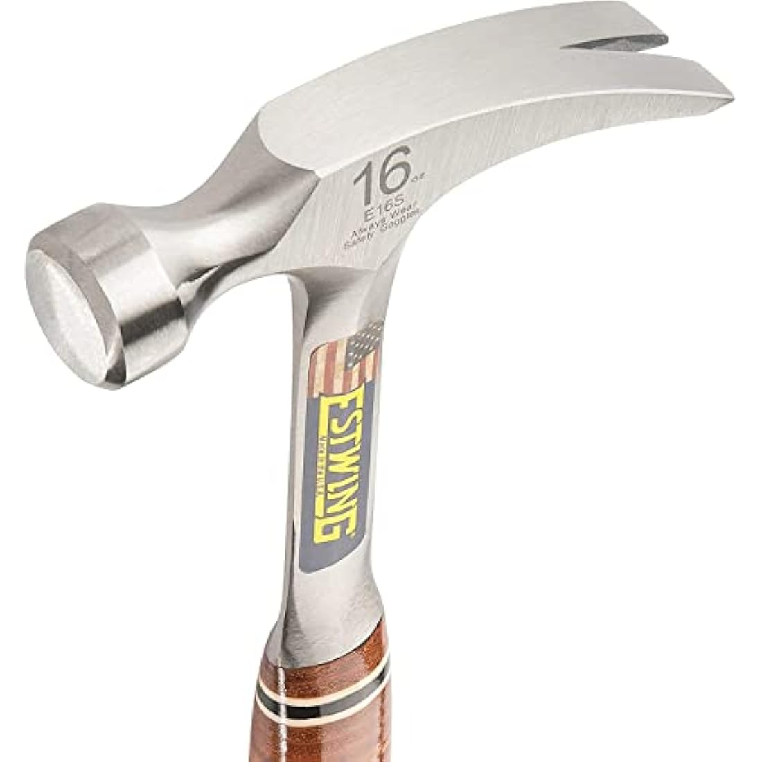 Estwing E16S 16 Oz Rip, Leather Grip Hammer, Smooth Face, 16-Ounce, 12.5-Inch, Straight Claw, Leather & Metal