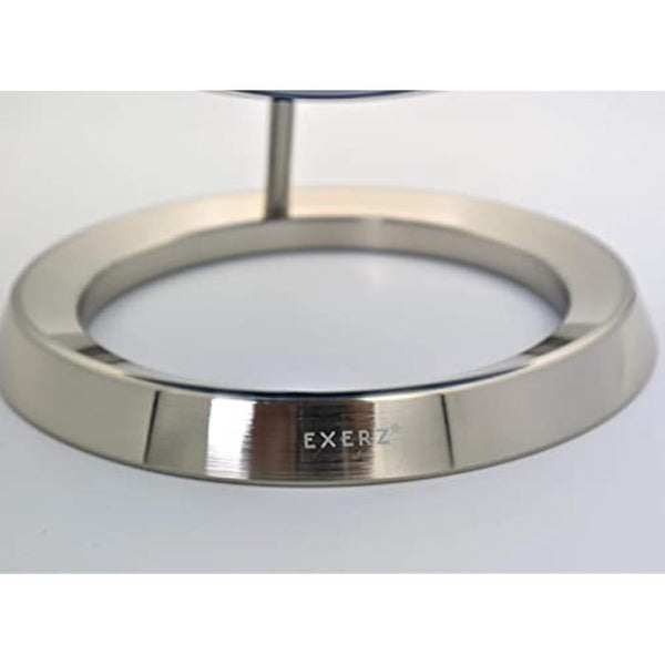 EXERZ 25cm World Globe - Stainless Steel Ring Standing, Packaging in Premier Kraft Box, Perfect for Gifting - Metallic Blue