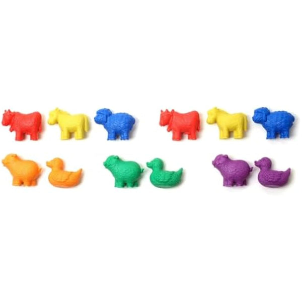 a2bsales Sorting Counters Starter Packs - Early Learning & Motor Skills Maths Toy - SEN Montessori (Farm - 24 Pk)