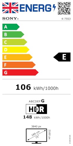 Sony BRAVIA, KD-65X75WL, 65 Inch, LED, Smart TV, 4K HDR, Google TV, ECO PACK, BRAVIA CORE, Narrow Bezel Design