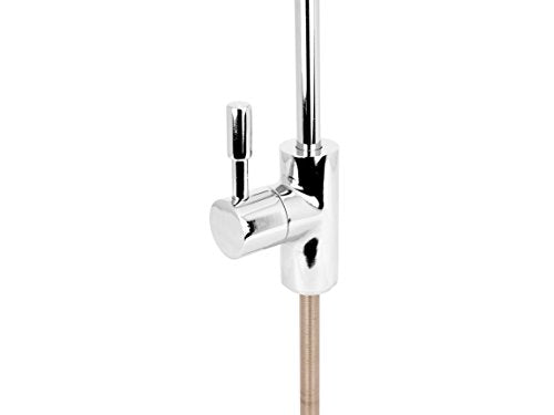 FilterLogic Faucet Quarter Turn Lever Compact Kitchen Sink Drinking Water Filter Tap RO, Stainless Steel Swan, Chrome