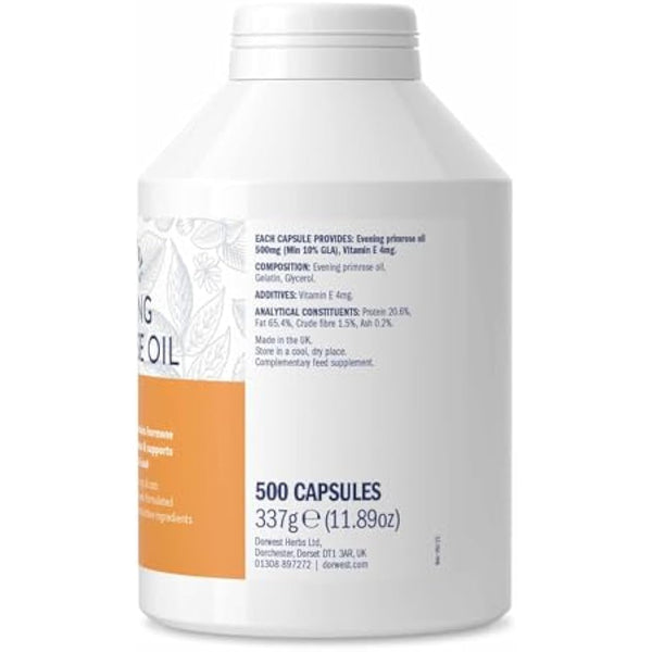 Dorwest Herbs Evening Primrose Oil Capsules for Dogs and Cats 500 Capsules
