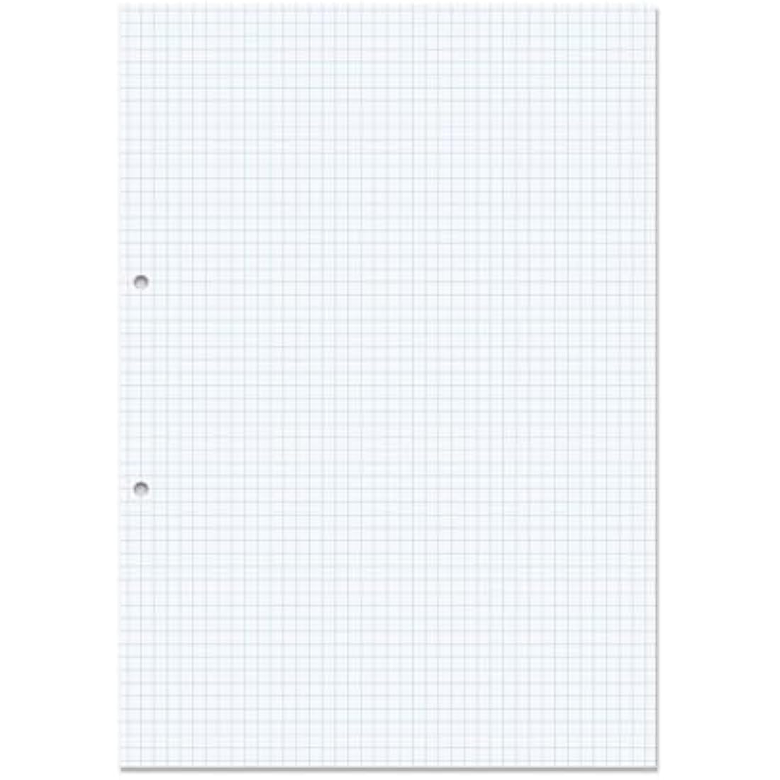 RHINO A4 Loose Leaf Squared Paper, 500 Sheets / 1000 Page, 5mm Squared Paper, Hole Punched, School & Office Stationery Supplies