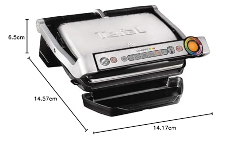Tefal GC722D40 Optigrill Plus X-Large Grill with 9 Automatic Settings and Cooking Sensor, Non Stick Removable Plates, Automatic Settings and Cooking Sensor, Stainless Steel, Xl