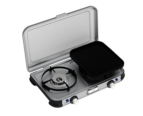 Campingaz Camping Kitchen 2 Camping Stove | 2 x 2000 Watts | 2-Burner Gas Stove with removable pan Supports | portable & compact