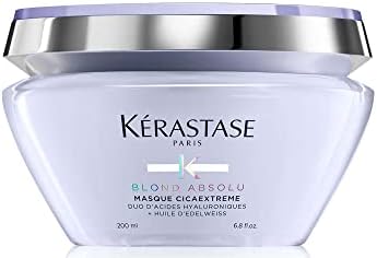Kérastase Blond Absolu, Intense Conditioning Hair Mask, For Sensitised Lightened or Highlighted Hair, Ideal for Post-Bleaching, With Hyaluronic Acid & Edelweiss Flower, Masque Cicaextreme, 200ml