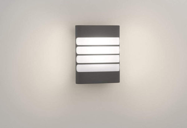 Philips myGarden Raccoon LED Wall Lantern [Anthracite] (1 x 4 W Integrated LED) for Garden and Patio Lighting