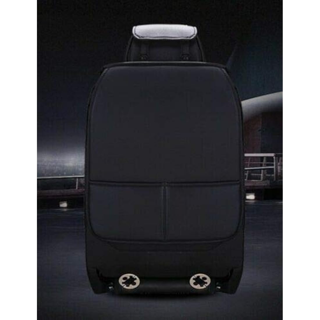 flexzon FULL SET Black Car Seat Covers Universal Deluxe Waterproof PU Leather Dog Pet Protectors Cushion Adjustable Removable Auto Seat Cushions Padded