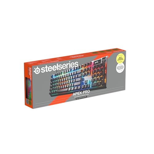 SteelSeries Apex Pro Gen 3 Gaming Keyboard - OmniPoint 3.0 HyperMagnetic Switches - Adjustable Actuation - Rapid Trigger - Game-Ready Presets - Rapid Tap/SOCD - OLED - RGB - USB-C - English QWERTY