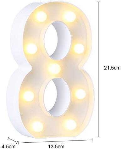 HONPHIER® LED Number Lights Marquee Decoration Light Up Numbers Night Light Lights Sign for Home Party Wedding Anniversary Decor Battery Operated (8)