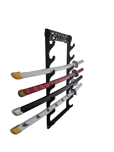 Dfdvye 7 Tier Velvet Padded Katana Stand - Samurai Sword Display Rack