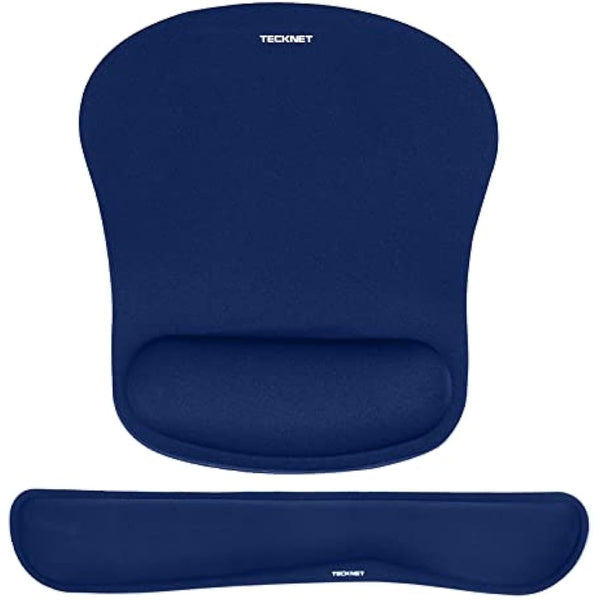TECKNET Wrist Rest Mat, Keyboard and Mouse Wrist Support Pad Set, Comfortable Memory Foam Mouse Mat with Wrist Cushion Support, Anti-Slip Ergonomic Mouse Pad for Computer Laptop Working Gaming