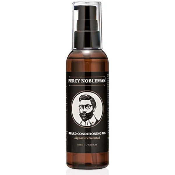 Percy Nobleman Beard Oil – 99% Naturally Derived Conditioning Oil with Signature Scent – Softens, Nourishes & Reduces Beard Itch – Vegan, Non-Greasy & Fast-Absorbing – Made in England (100ml)
