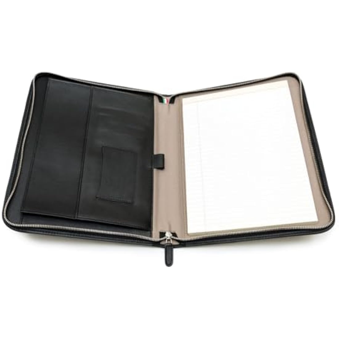 Maruse Luxury Leather Portfolio – Zip-Around Executive Folio & Organiser, Laptop & iPad Sleeve – Handmade in Italy, Black