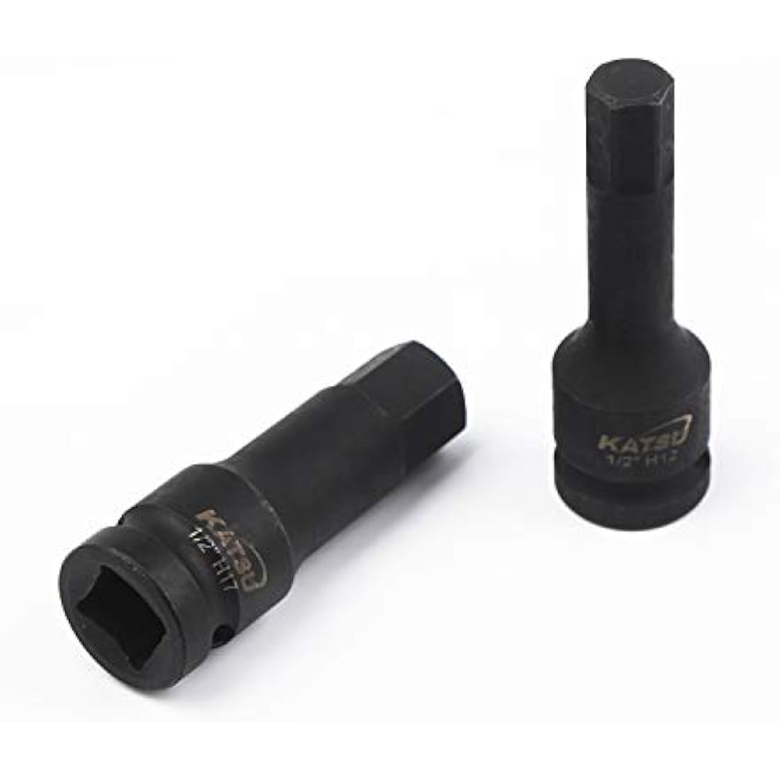 KATSU 1/2 Inch Drive Hex Allen Deep Impact Socket Set 8PCs 5-19mm Heavy Duty Metric Socket Bits, High Grade Chrome-Moly Steel, Automotive Trucks Tractors Engines Repairing Tool 420410