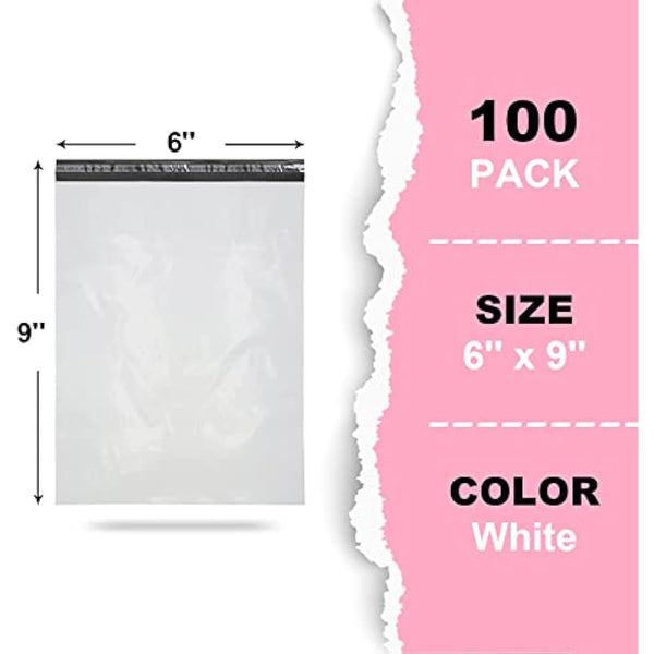 Mailing Postal Bags Self-Seal Closure - 6''x9''(152×228mm) - 100 Mixed Mailing Postal Self-Seal Closure Plastic Bags - Waterproof Plastic Envelopes for Posting