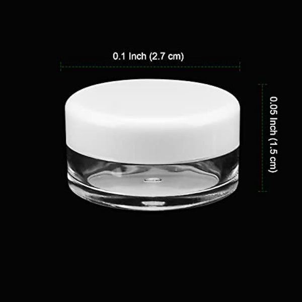 PINGEUI 100 Pcs 5ml /5g Cosmetic Pots, Empty Round Cosmetic Containers with Lids, Mini Sample Containers Pots Travel Pots for Creams, Nail Polish, Lip Balm, Glitter, Art Crafts