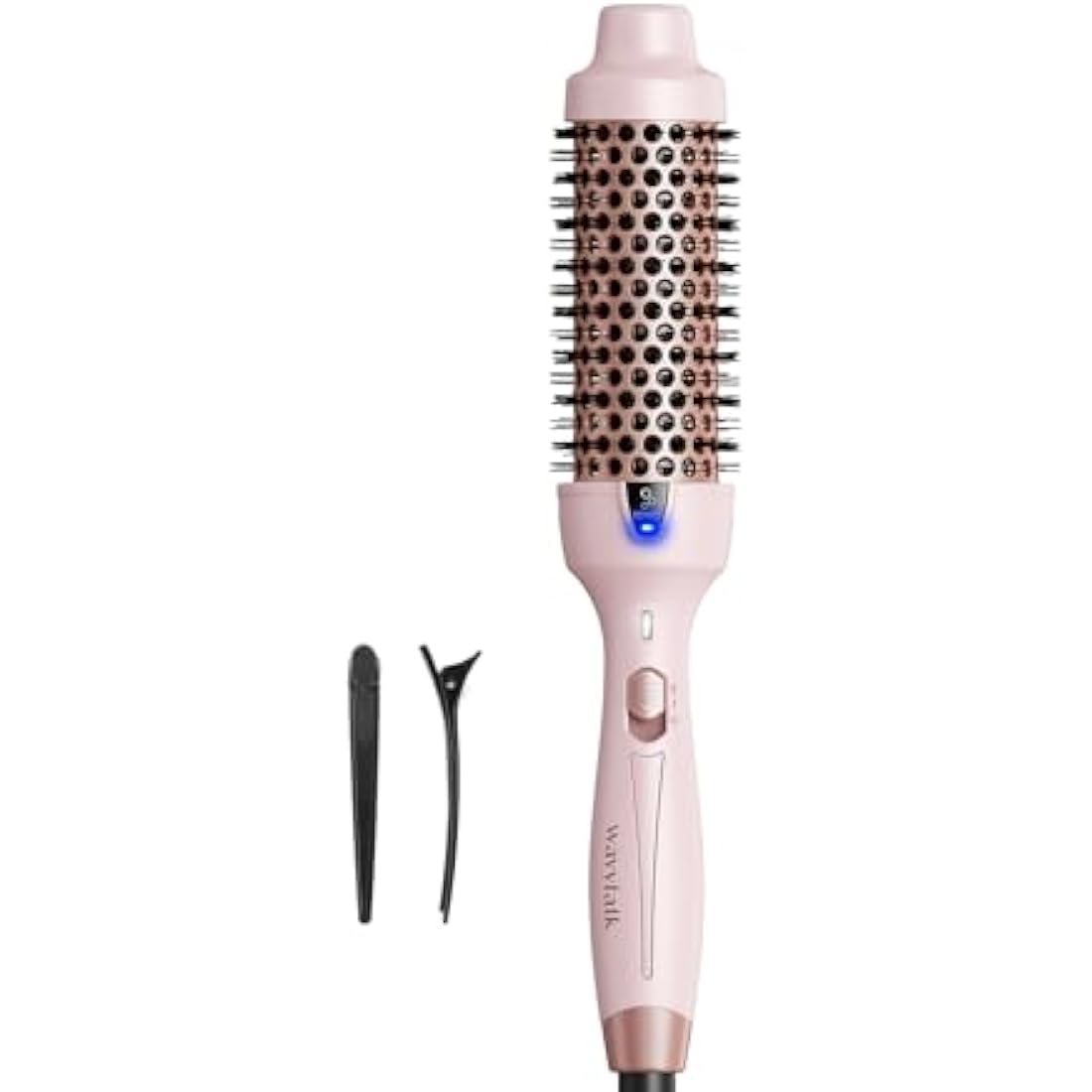 Wavytalk Thermal Brush, Heated Hot Brush for Hair Styling 38mm Ionic Thermal Round Iron for Blowout Express, Heated Curling Iron Create Natural Curls, Dual Voltage and UK Plug, Pink