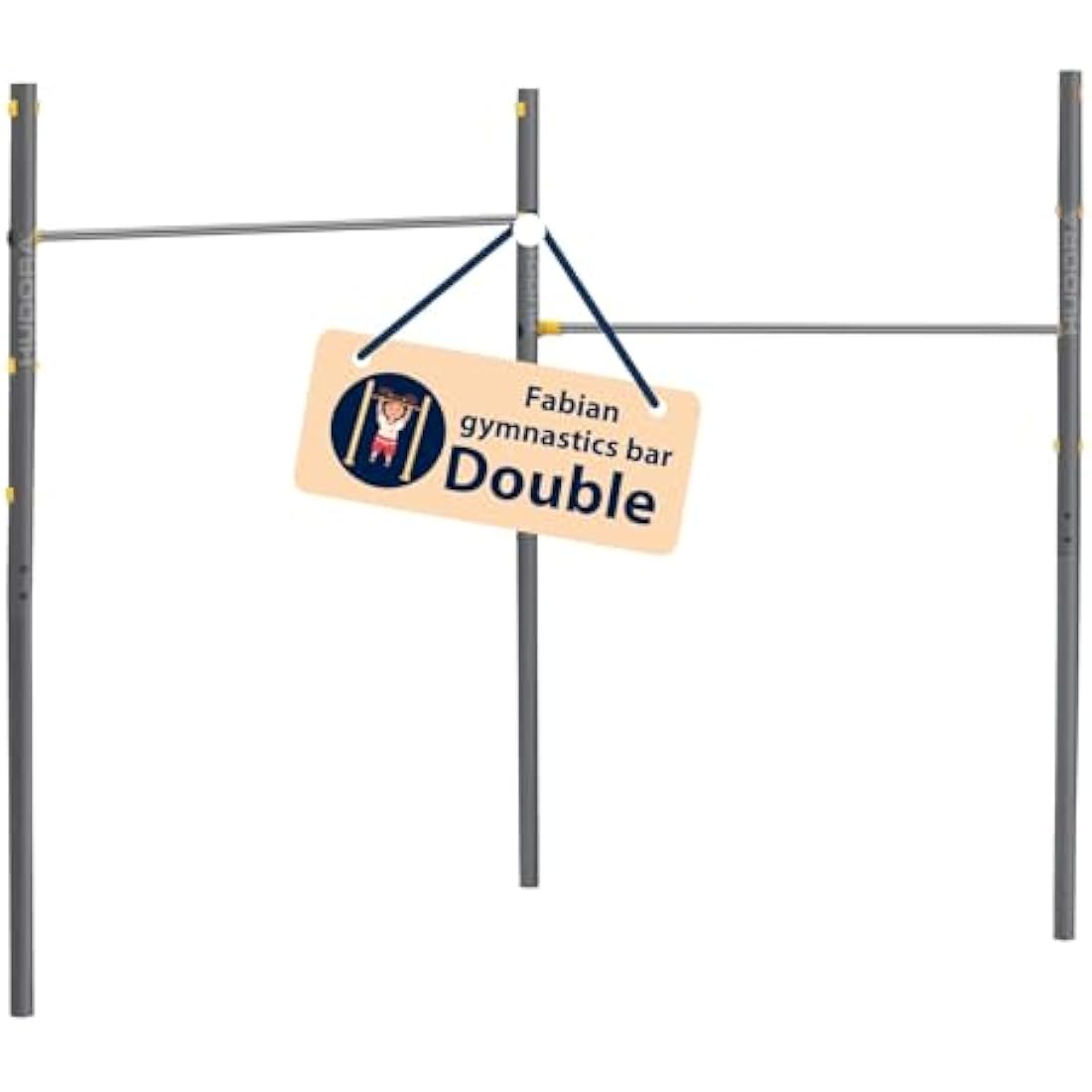 HUDORA Gymnastics Bar Fabian Standard/Pro - Single/double gymnastics bar for children & adults - 4 level height-adjustable gymnastics bar - Sturdy outdoor fitness bar for up to 100kg