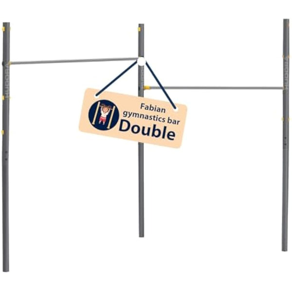 HUDORA Gymnastics Bar Fabian Standard/Pro - Single/double gymnastics bar for children & adults - 4 level height-adjustable gymnastics bar - Sturdy outdoor fitness bar for up to 100kg