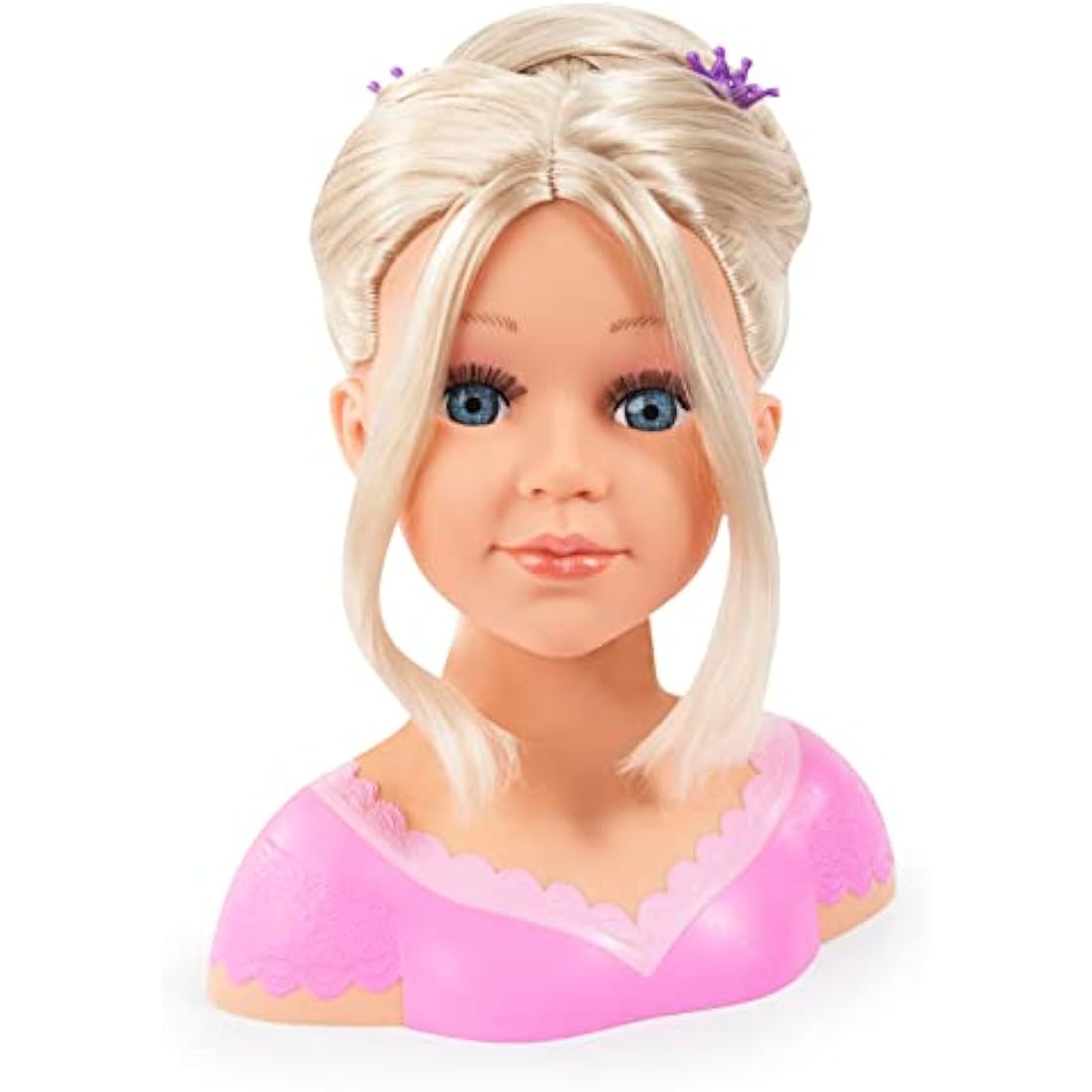 Bayer Charlene Super Model 27cm Doll Head for Hair Styling & Accessories - Styling Head with Brush, Comb, Clips & Curlers - Kids Hairdressing Play Set with Cosmetic Palette & Stickers (Ages 3+)