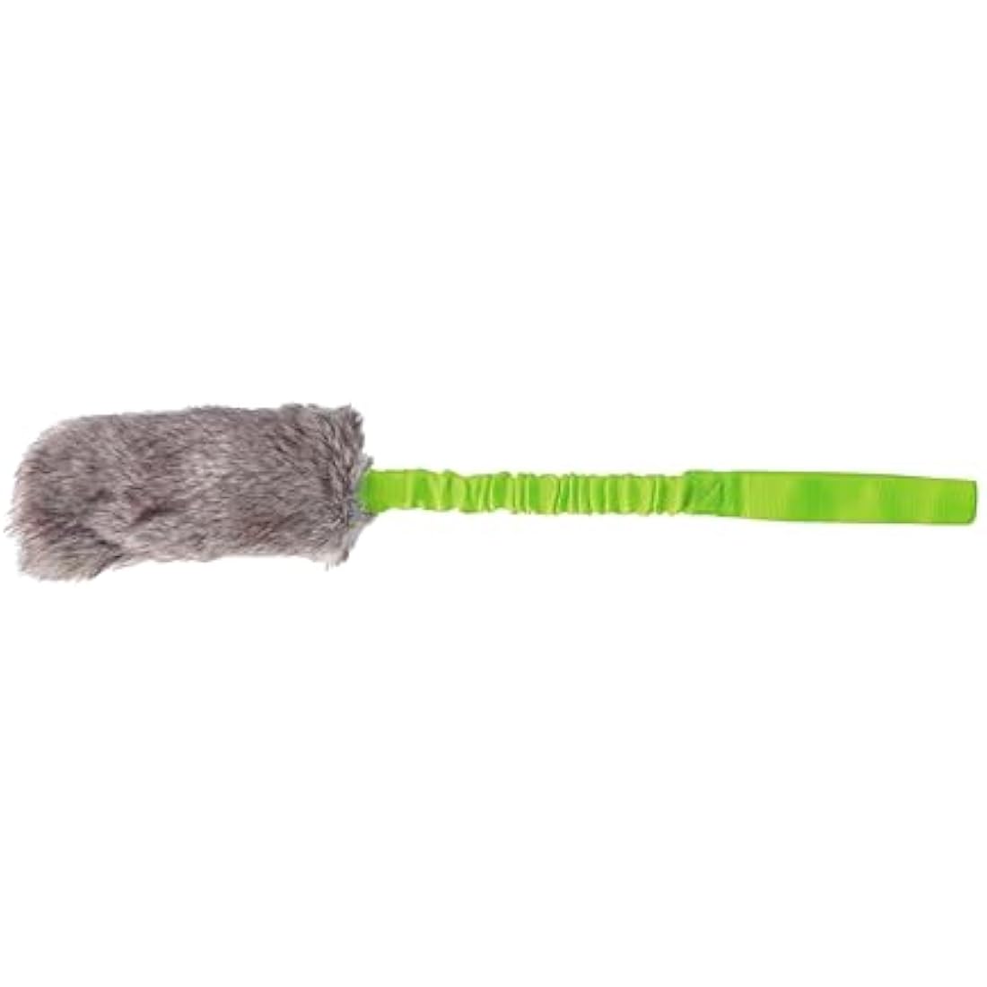 DINGO Fleece Dog Toy Artificial Fur Racer Squeaky Teaser Dog Wand 55 cm Long Bungee Handle for Agility, Dog Training, Reward, Retrieve, Chasing, Play Green 15584-2 , Pack of 1