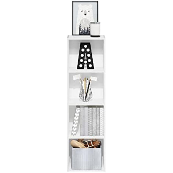 Furinno Pasir 4-Tier Open Shelf Bookcase, White