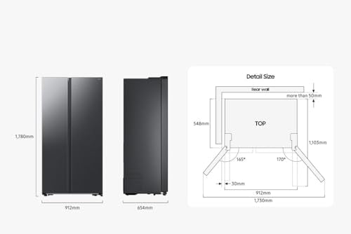 Samsung American Style Fridge Freezer with SpaceMax Technology, Power Cool and Power Freeze Technology, Black, RS62DG5003B1E