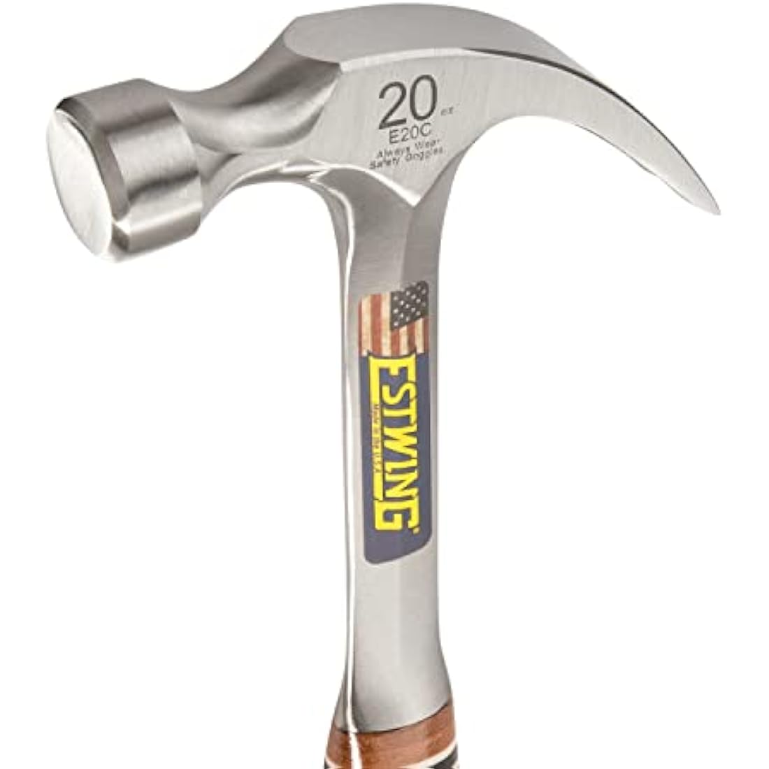 Estwing E20C Curved Claw Hammer - Leather Grip,Blue Finish,560g (20oz)