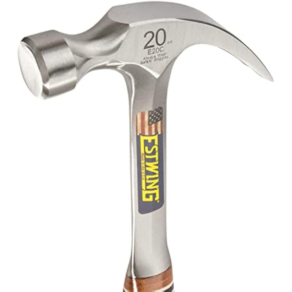 Estwing E20C Curved Claw Hammer - Leather Grip,Blue Finish,560g (20oz)