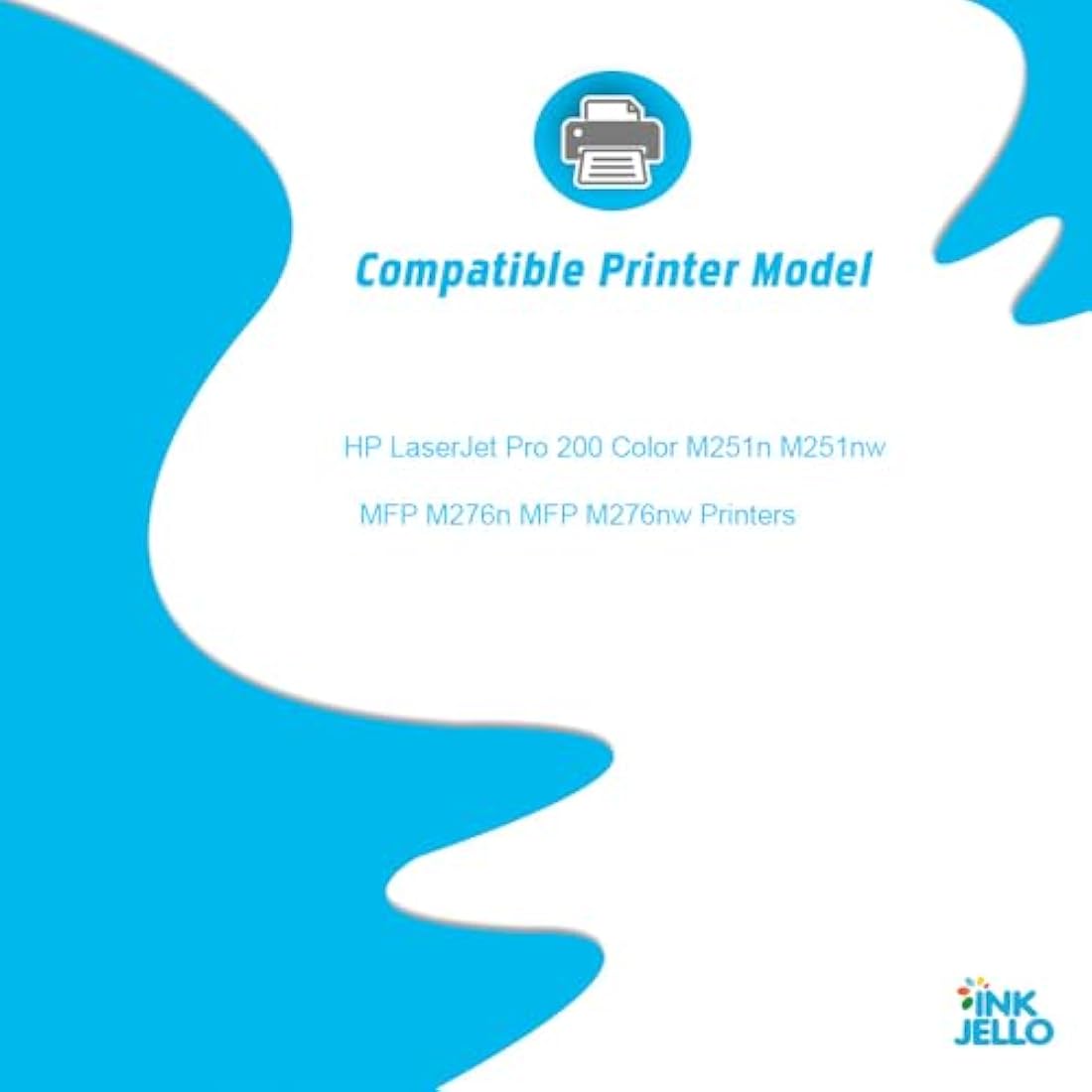 InkJello Compatible Toner Cartridge Replacement for HP LaserJet Pro 200 Color M251n M251nw MFP M276n MFP M276nw (BK/C/Y/M, 4-Pack)