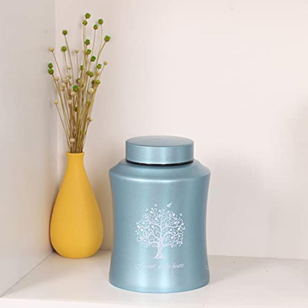 Adult Cremation Urn for Human Ashes - Medium Size for Dad or Mom - Funeral Urn (Blue)