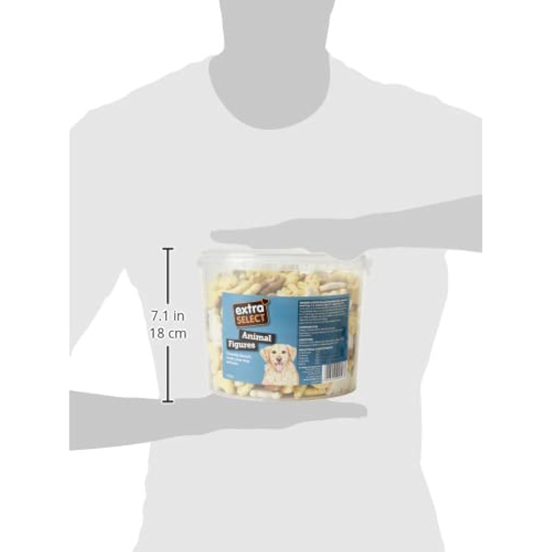 Extra Select 3 Colour Animal Figure Dog Treat Biscuits in a 3ltr Bucket (approx 420 biscuits)