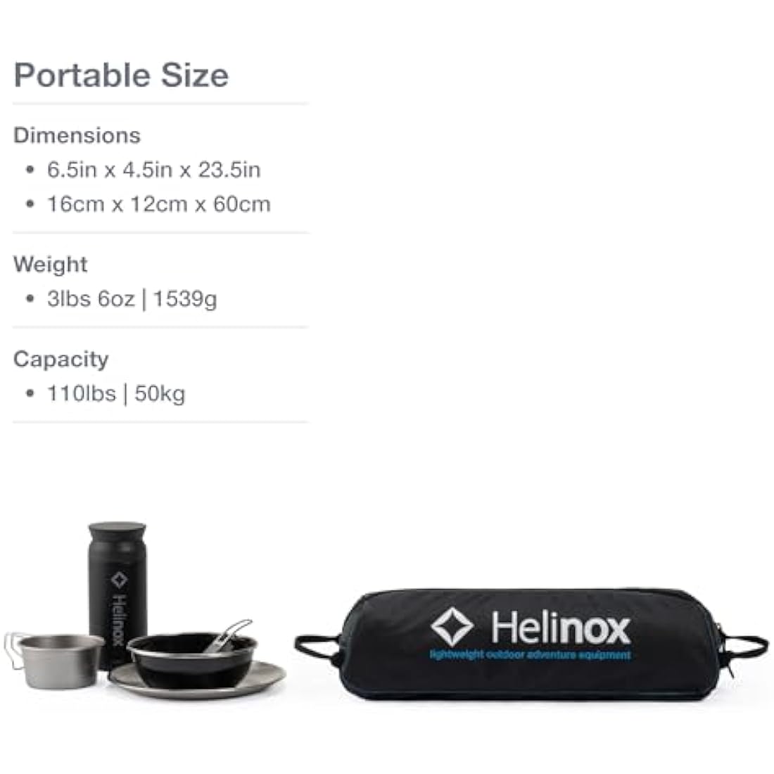 Helinox Table One Hardtop Large | Weather resistant, Lightweight and Collapsable, Portable, Outdoor Camping Table - Supports up to 50 kg in weight (Black)